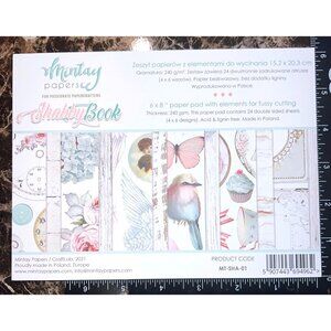 Mintay Papers Shabby Book 6x8" Paper Pad MT-SHA-01  Floral Angel Embellishment